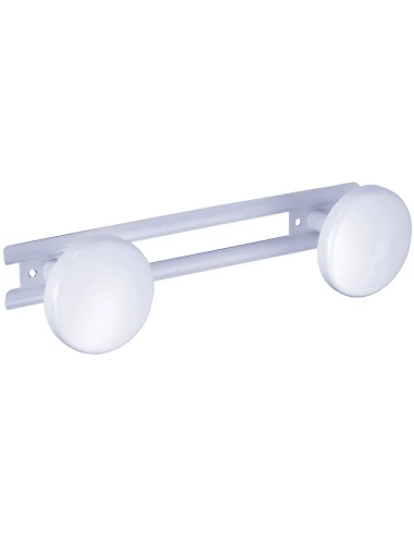 Porte-manteau métallique bg laqué blanc 2 têtes 24,5