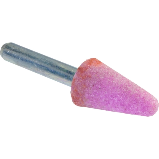 Meule sur tige au corindon rose conique 15 x 25