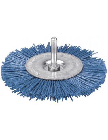 Brosse circulaire nylon bleue 100mm Nettoyage doux surfaces délicates - SCID
