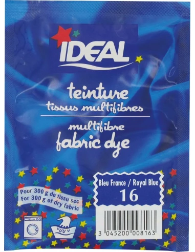 Teinture tissu main-machine bleu franc n°16