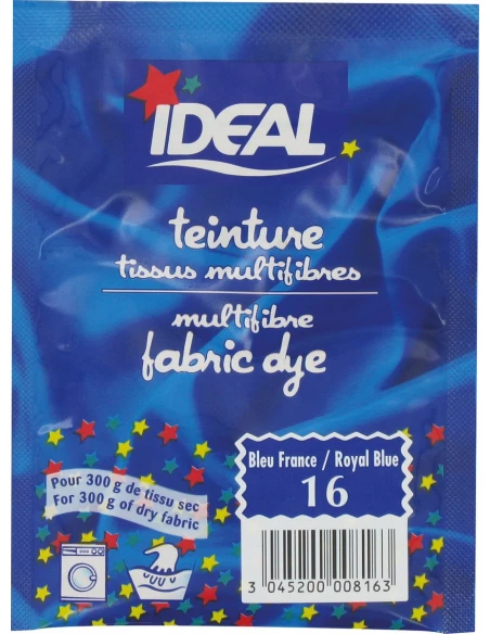 Teinture tissu main-machine bleu franc n°16