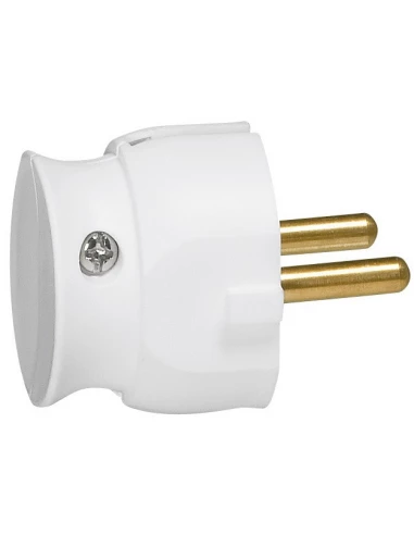 Fiche plastique extra-plate 2p-16 a male blanc