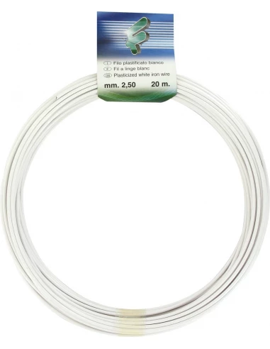 Corde à linge fer plastifié blanc ø 2,5 mm 20