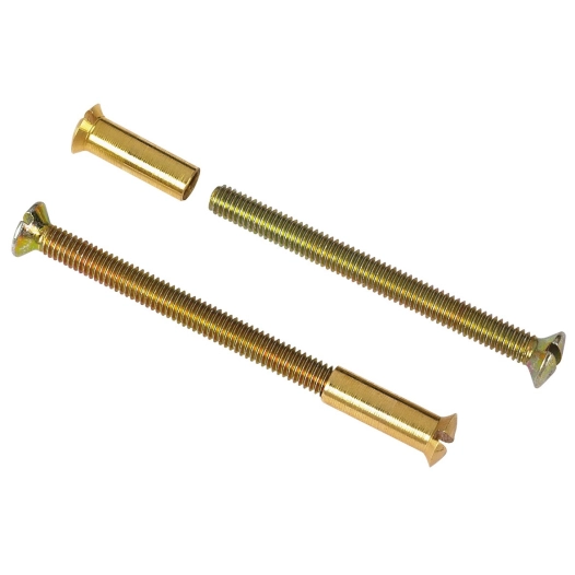 Visserie laitonné patiné 2 vis + 2 douilles 70