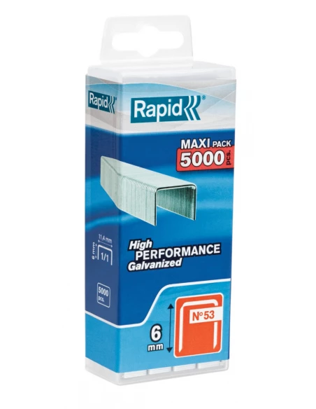 Agrafe n°53, 6mm, galva 5000 pièces - RAPID