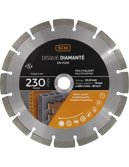 Disque polyvalent milieu de gamme 230 22,23