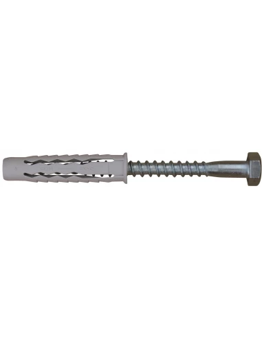 Cheville nylon quadruple expansion 10x50+tirefond 7x70 par 4