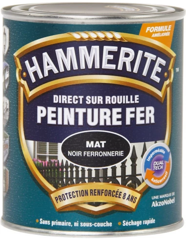 Peinture mat ferronerie 750 ml Noir - Hammerite