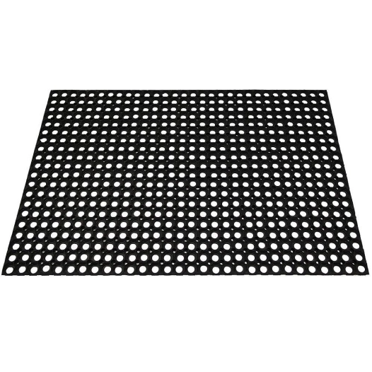 Tapis caillebotis caoutchouc noir 80 x 120 cms ep 23 mm