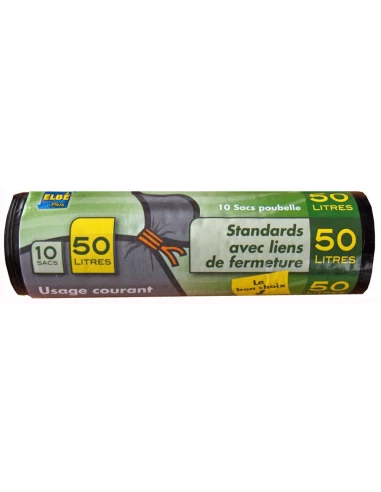 Sac Poub 50lx10 Noir 24microns - PUBLI EMBAL