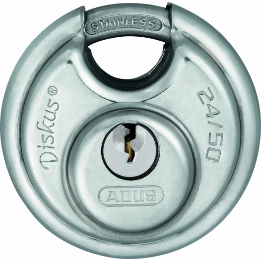 Cadenas à Clé Acier Inox Diskus 50mm sous Blister - ABUS