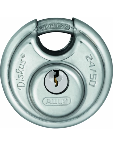 Cadenas à Clé Acier Inox Diskus 50mm sous Blister - ABUS