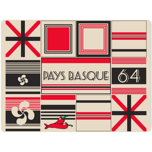 Set Table 40x30m P-Basque+Carres - KISIKOL