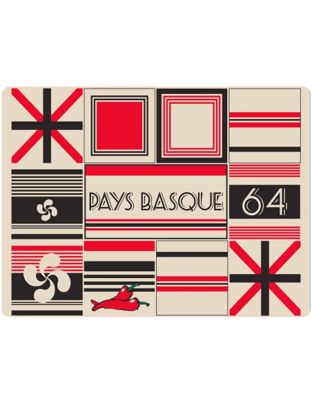 Set Table 40x30m P-Basque+Carres - KISIKOL