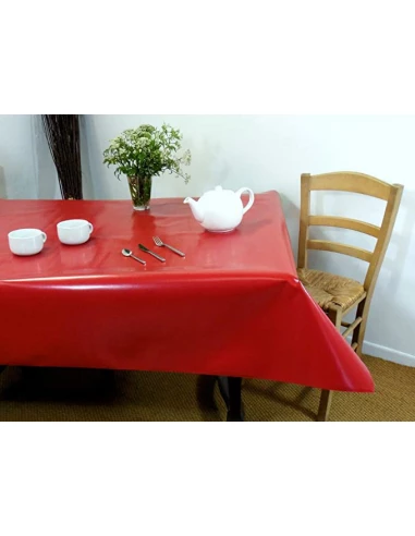 Toile Cirée Laquée Uni 140cmx20ml Cerise - ACCESS DECO