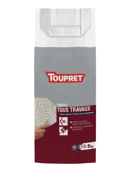 Enduit Tous travaux extérieur 5kg poudre - TOUPRET
