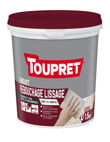 Enduit de Rebouch-lissage extérieur 1.5kg poudre - TOUPRET