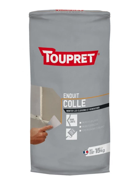 TOUPRET Les ESSENTIELS Enduit colle_15kg_poudre - TOUPRET
