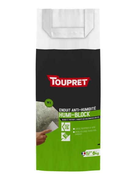 Enduit Traitement Humi Block Poudre 6 Kg - TOUPRET