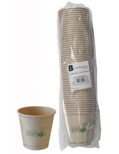 Gobelets X50 Bambou 60z 18cl - PUBLI EMBAL