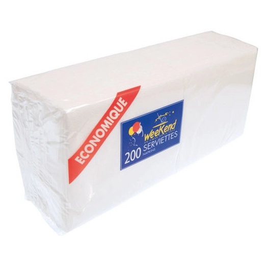 Serviette Blanchex200 33x33 1pli - PUBLI EMBAL