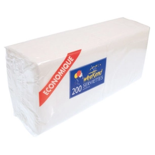 Serviette Blanchex200 33x33 1pli - PUBLI EMBAL