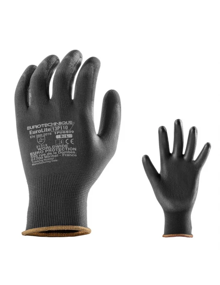 Gant Polyester Enduit Noir - EURO PROTECTION