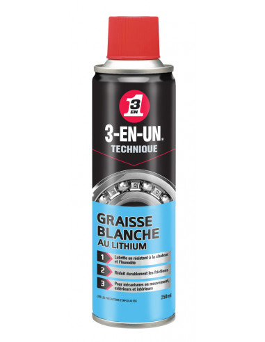 Graisse Lithium Blanche Lubrification Durable Protection Métal - 3-EN-UN