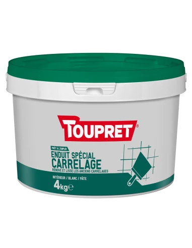 Enduit spécial carrelage rénove et lisse les anciens carrelage 4kg - TOUPRET