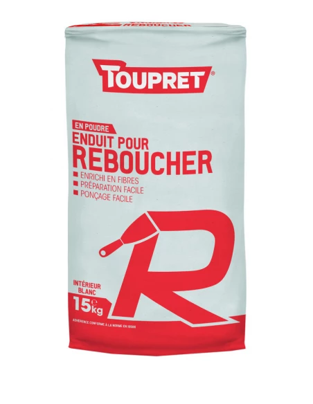 TOUPRET Basique & Chantiers Enduit pour reboucher R poudre_15kg - TOUPRET