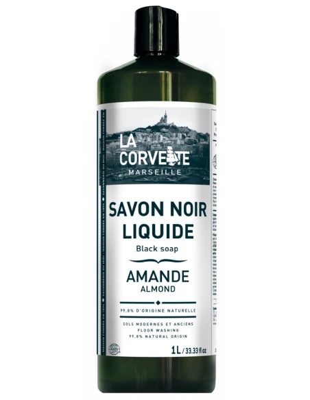 Savon Noir 1l Huile De Lin Amande - LA CORVETTE