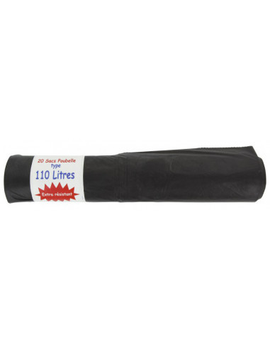 Sac Poub 110lx20 Noir 50 Microns -