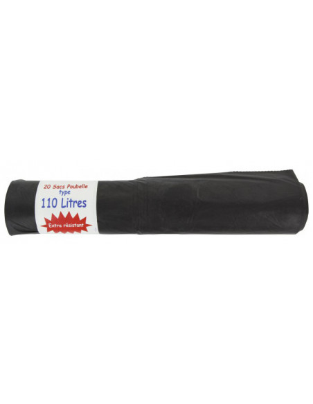 Sac Poub 110lx20 Noir 50 Microns -