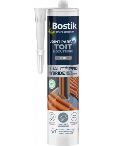 MAstic silicone Joint Parfait Toiture et gouttière 290ml gris - BOSTIK