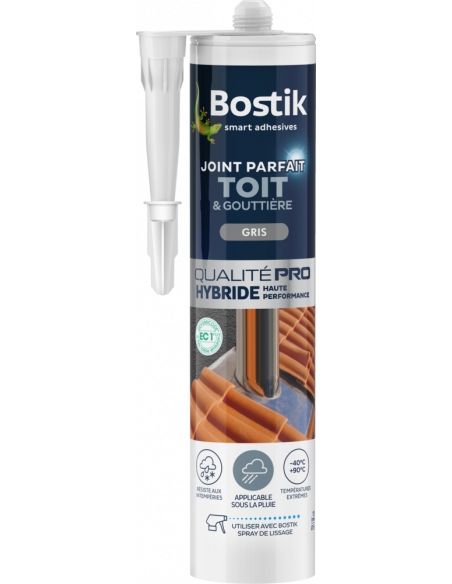 MAstic silicone Joint Parfait Toiture et gouttière 290ml gris - BOSTIK