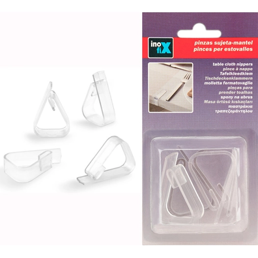Pince À Nappe Transparente (BLISTER 4 Unites) Inofix