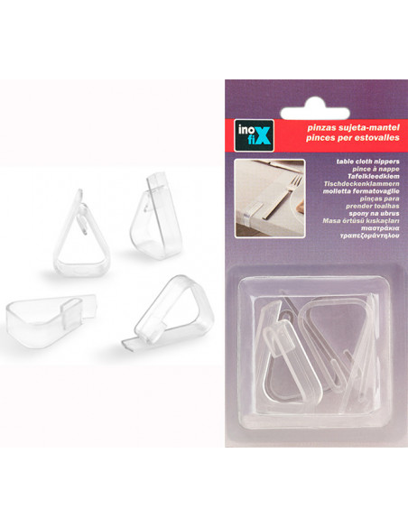 Pince À Nappe Transparente (BLISTER 4 Unites) Inofix