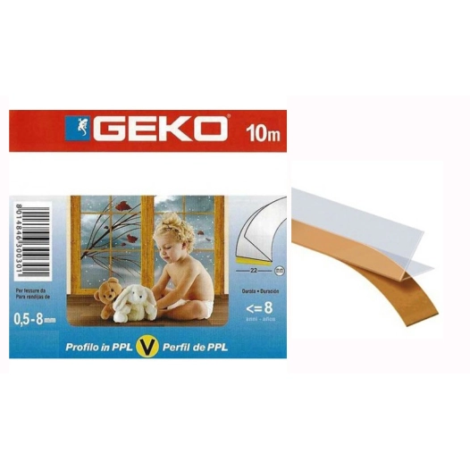 GEKO Joint adhésif profil V_10m_incolore - GEKO