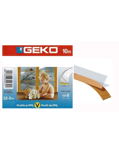 GEKO Joint adhésif profil V_10m_incolore - GEKO