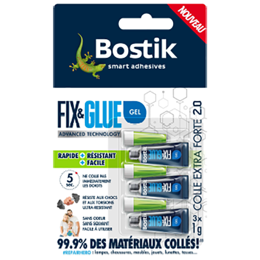 Bostik Fix & Glue Gel 3 X 1gr - BOSTIK