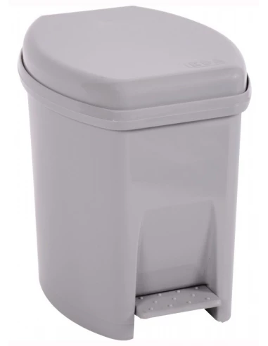 Poubelle 6 litres Gris Beton Pedale+Seau - EDA