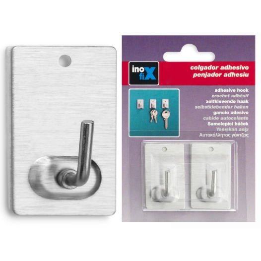 Support Mural Adhesif Acier (BLISTER 2 Unites) Inofix