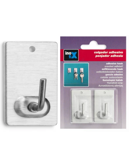 Support Mural Adhesif Acier (BLISTER 2 Unites) Inofix