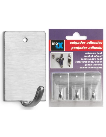 Patere Adhesive Acier (BLISTER 3 Unites) Inofix