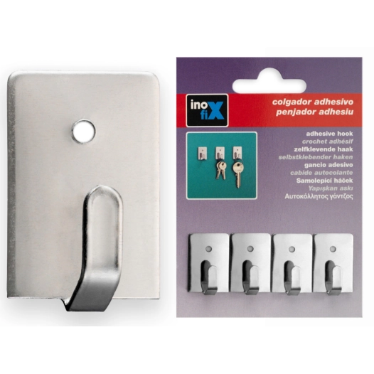 Support Mural Adhesif Acier (BLISTER 4 Unites) Inofix