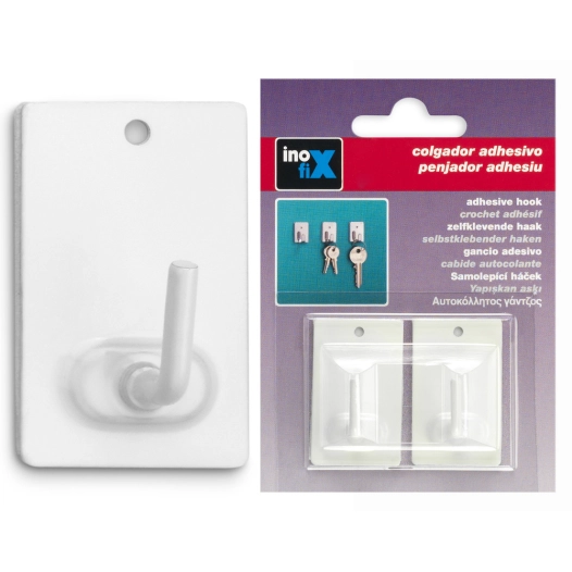 Support Mural Adhesif Blanc (BLISTER 2 Unites) Inofix