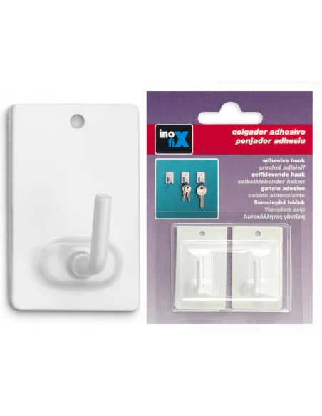 Support Mural Adhesif Blanc (BLISTER 2 Unites) Inofix