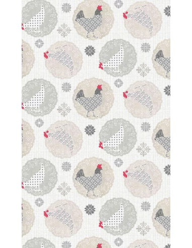 Toile Cirée Déco Poulette 140cmx20ml - ACCESS DECO