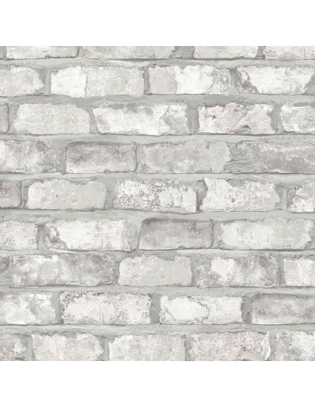 Papier peint Motif Briques Blanches/Grises - DECOR DESIGN