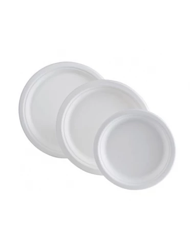 Assiette Ronde 18cm Bagasse X50 - PUBLI EMBAL